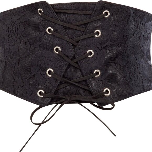 Elastic Corset Belt Women Lace Waist Cinch Dress Up Fashion Accessories - Picture 2 of 7